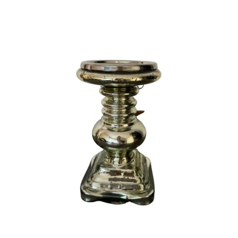 CANDELIERE VETRO CHAMPAGNE H.22